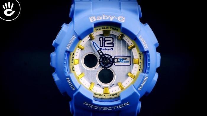 Đồng hồ Baby-G BA-120-2BDR thiết kế dây đeo phủ xanh đẹp mắt - Ảnh 2