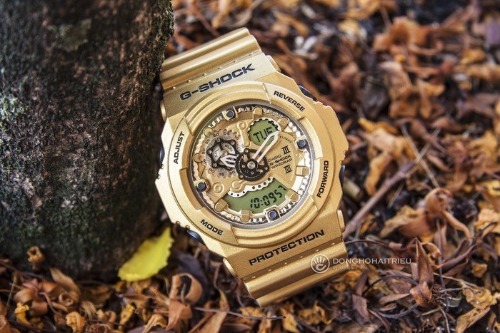 Review đồng hồ G-Shock GA-300GD-9ADR: Vỏ vàng sang trọng. - Ảnh: 2