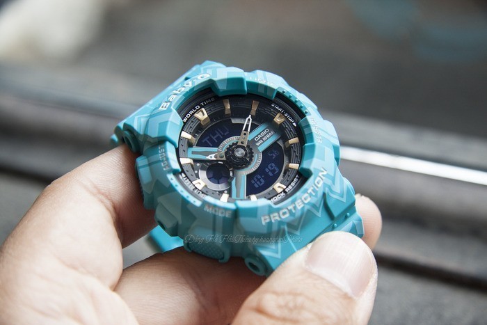 Review đồng hồ G-Shock Baby-G BA-110TP-2ADR: Xanh nổi bật. - Ảnh: 1