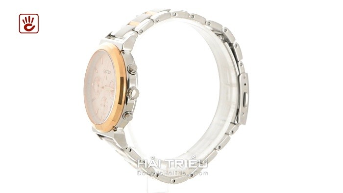 Review đồng hồ Seiko SRW856P1: Mặt số vàng hồng quyến rũ - Ảnh 4