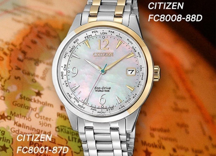 Đồng hồ Citizen FC8001-87D: Mặt số xà cừ đa sắc tinh xảo - Ảnh 1