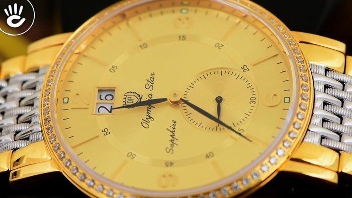 Review đồng hồ Olympia Star 58012DMSK-V-DP-04: Viền pha lê - Ảnh 4