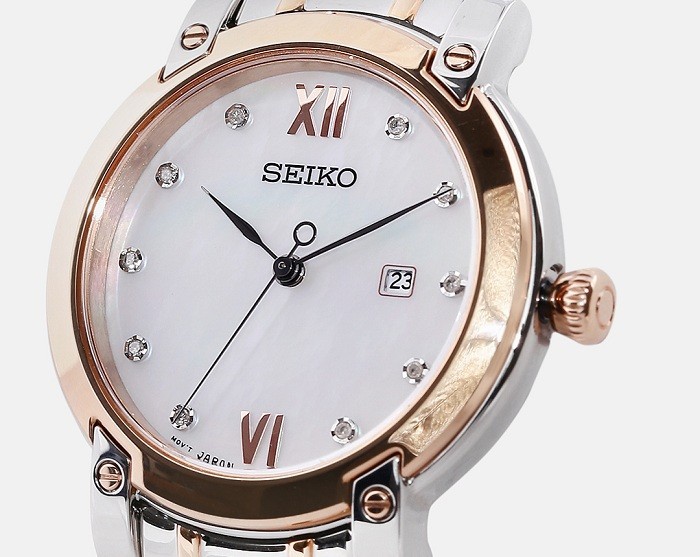 Đồng hồ Seiko SXDG86P1 bóng bẩy với đính đá pha lê mặt kính - Ảnh 2