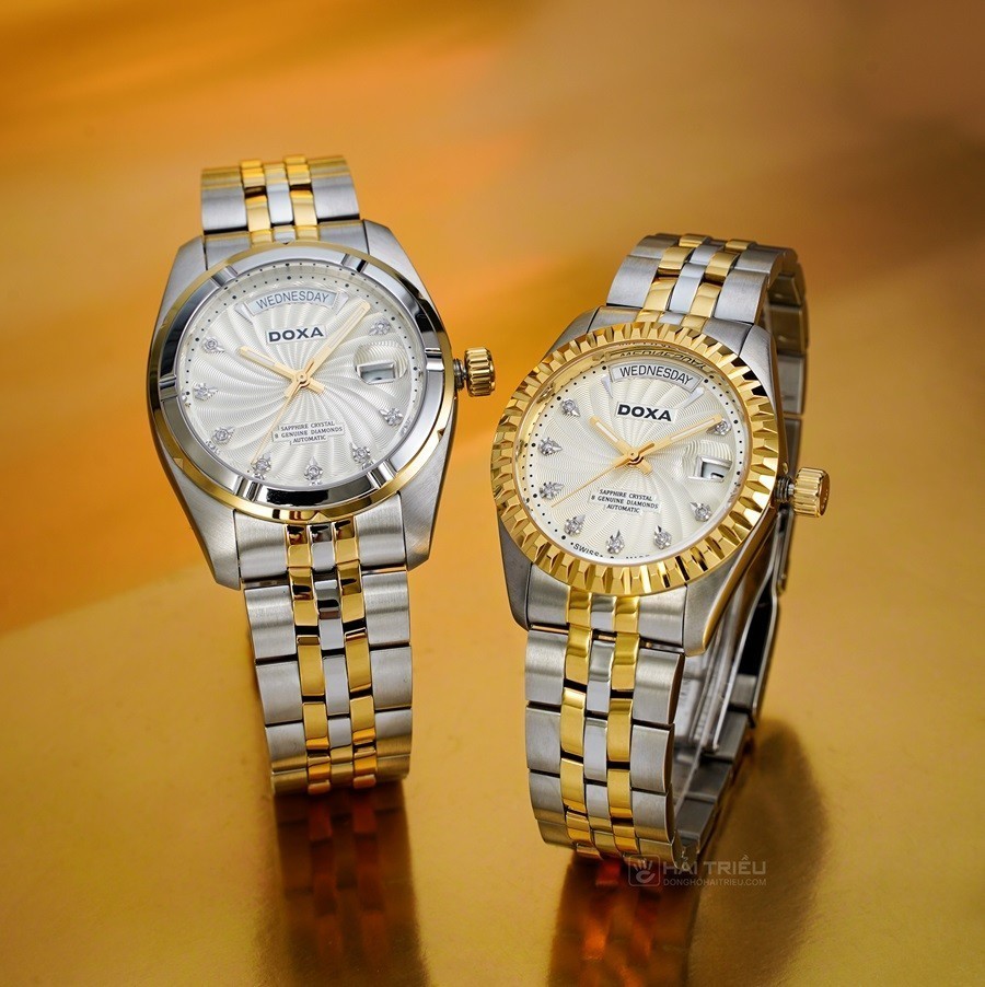 Các hãng đồng hồ nổi tiếng không thể không nhắc đến Doxa với thiết kế đính kim cương và hoạ tiết Guilloche đặc sắc