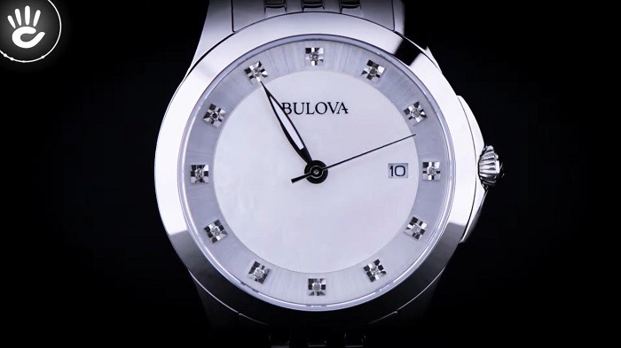 Đồng hồ Bulova 96S174: Kim cương trên nền xà cừ độc đáo-2