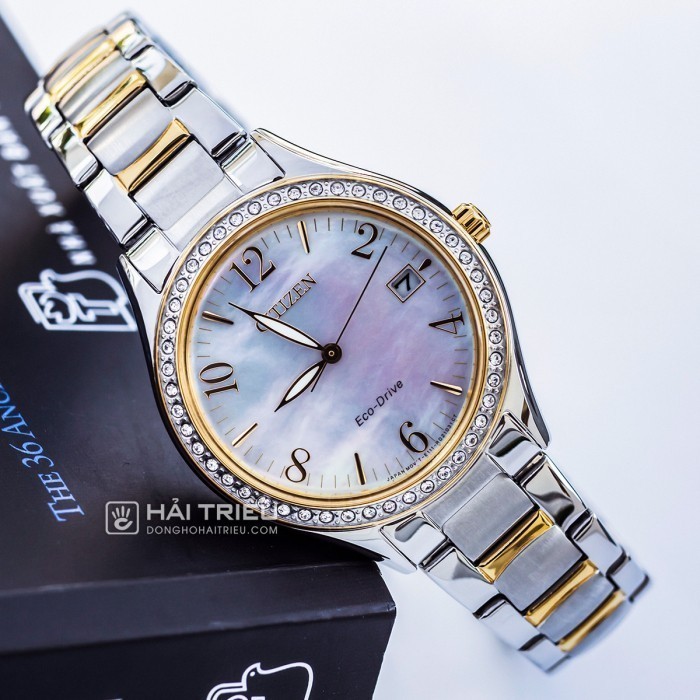 Đồng hồ Citizen EO1184-81D khảm xà cừ, đính pha lê cao cấp 3