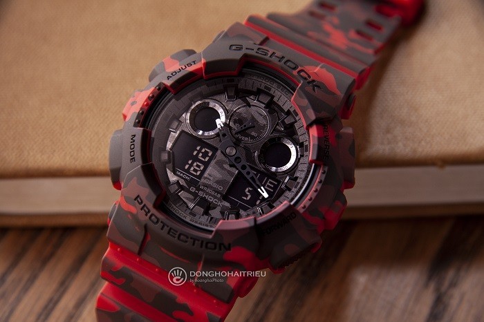 Đồng hồ G-Shock GA-100CM-4ADR: Mặt số điện tử đa chức năng-2