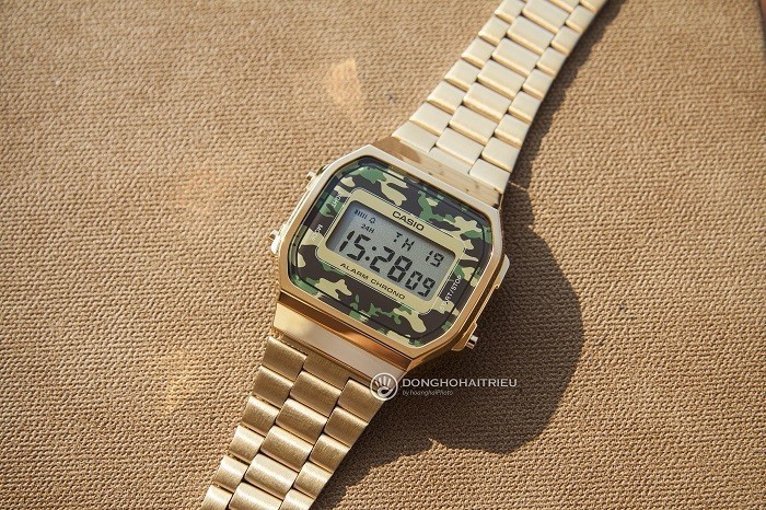 Đồng hồ Casio A168WEGC-3DF nam họa tiết quân đội nam tính - Ảnh 2