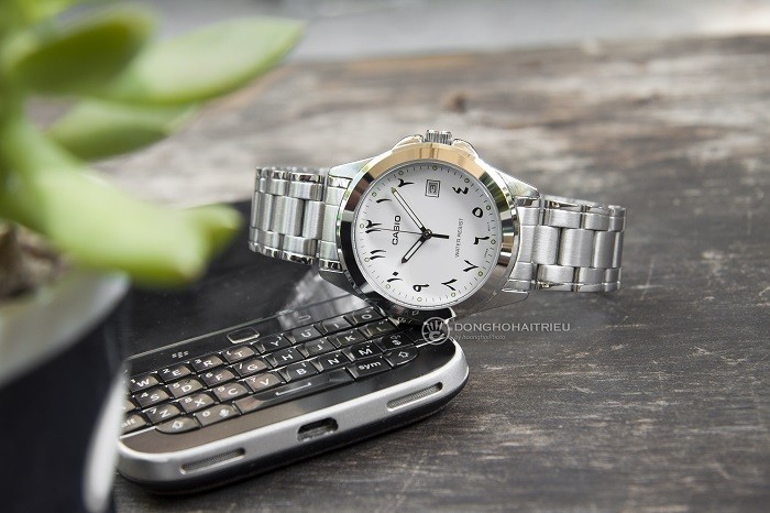 Đồng hồ Casio MTP-1215A-7B3DF vỏ kim loại bạc sáng bóng - Ảnh 1