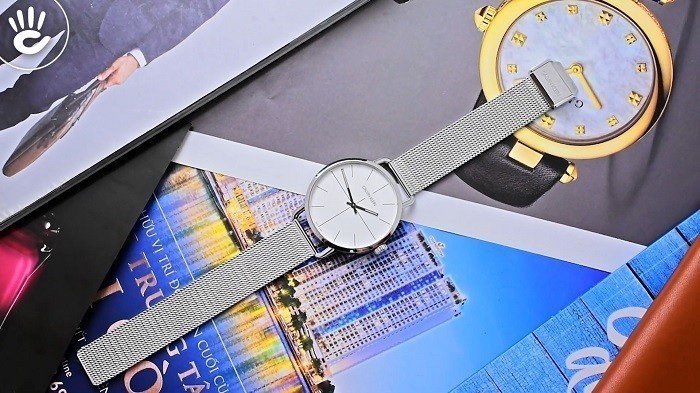 Đồng hồ Calvin Klein K7B21126, dây lưới mạ bạc sang trọng ảnh 1