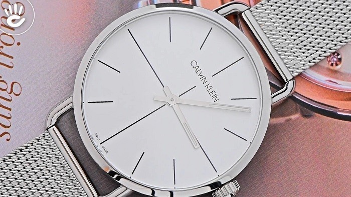 Đồng hồ Calvin Klein K7B21126, dây lưới mạ bạc sang trọng ảnh 2
