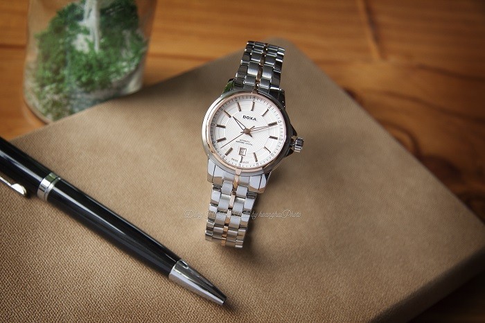 Review đồng hồ Doxa D153RSV viền mạ vàng hồng thời thượng - Ảnh 1
