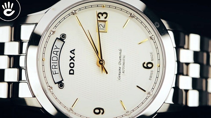 Đồng hồ Doxa D167SWH đính kim cương thật, máy Automatic - Ảnh 5