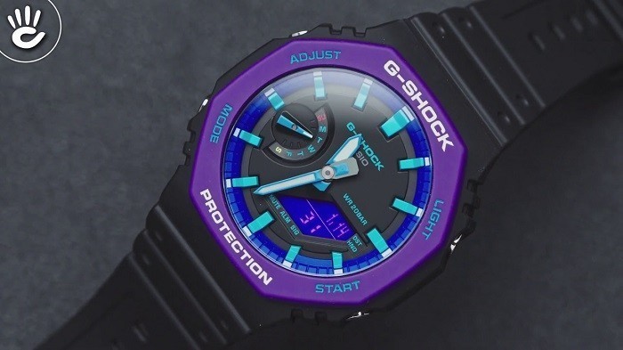 Đồng hồ G-SHOCK GA-2100THS-1ADR, khung niềng tím phá cách - Ảnh 3