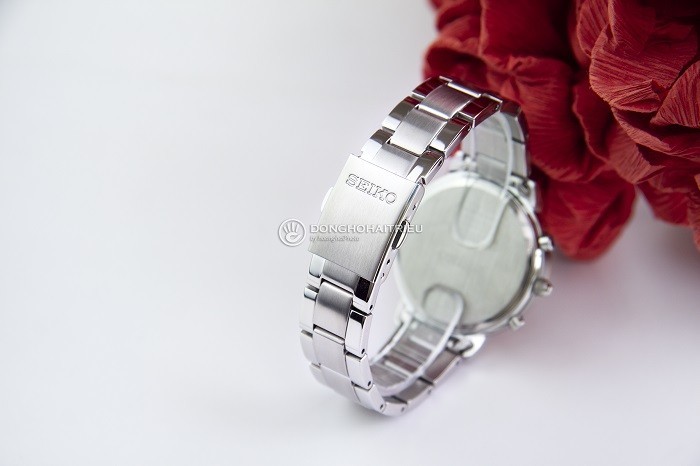 Đồng hồ Seiko SNDV30P1 mặt hồng sang trọng, máy quartz - Ảnh 3