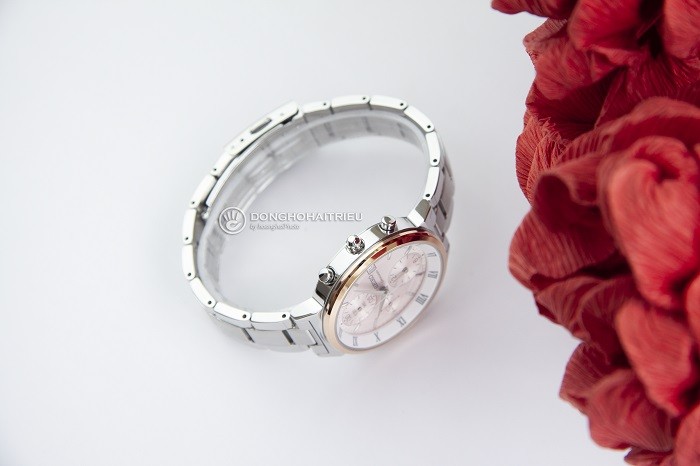 Đồng hồ Seiko SNDV30P1 mặt hồng sang trọng, máy quartz - Ảnh 4