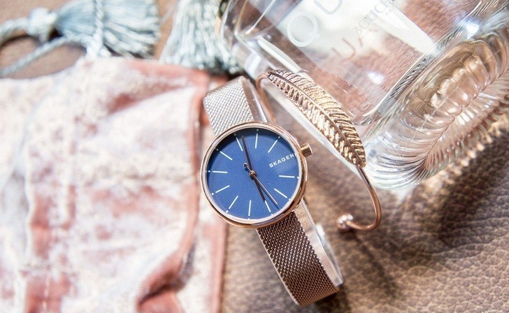 Đồng hồ nữ Skagen SKW2593 giá rẻ, mặt số xanh thanh lịch - Ảnh 5