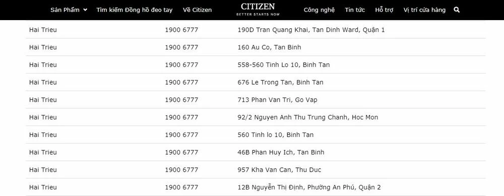 Danh sách đại lý đồng hồ Citizen Việt Nam được hãng xác thực - Ảnh 12