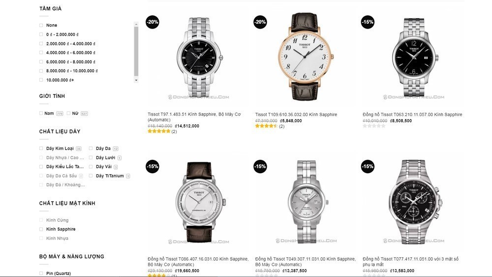 Đồng hồ Tissot chính hãng đang giảm giá rất nhiều mẫu mã tại website fridayshopping.vn