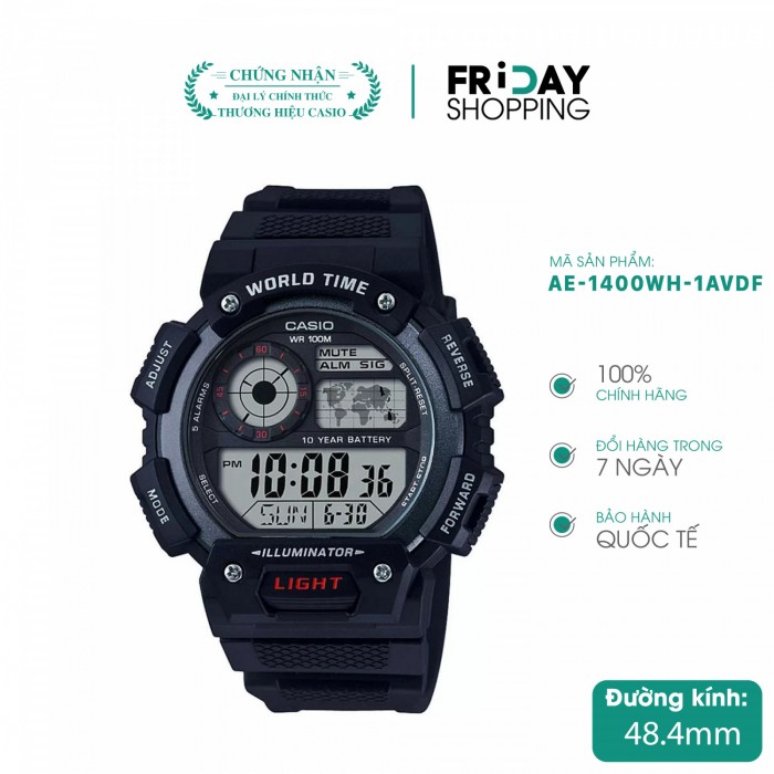 Đồng hồ nam Casio điện tử AE-1400WH-1AVDF