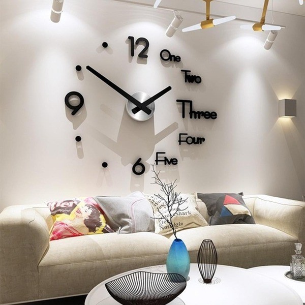 Top mẫu đồng hồ dán tường 3D nghệ thuật đẹp cho nhà ở - Ảnh 19