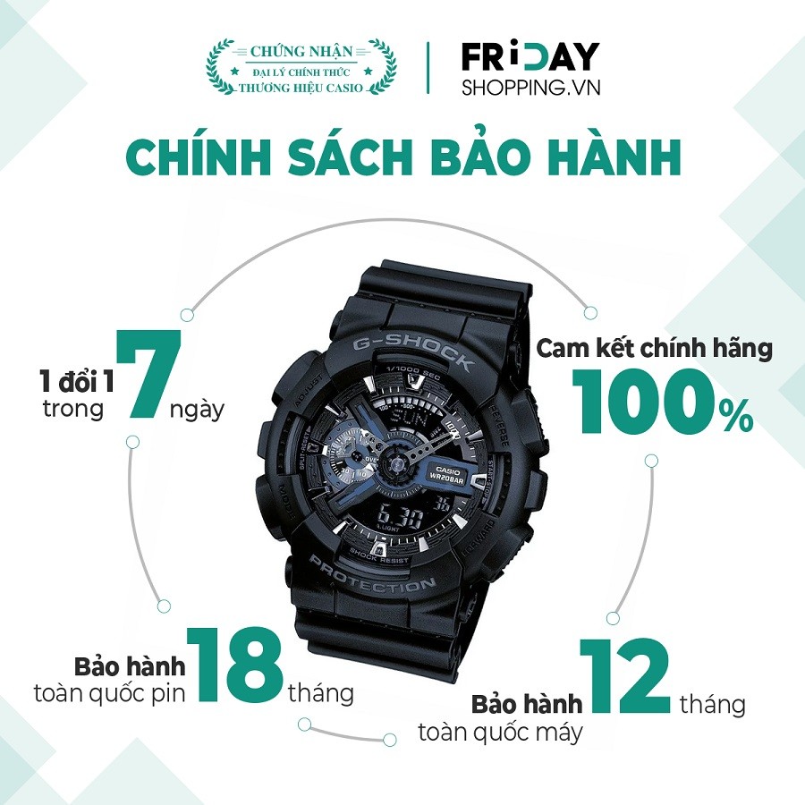 Đồng hồ Casio G-Shock GA-110-1BDR chính hãng 100% - hình 1