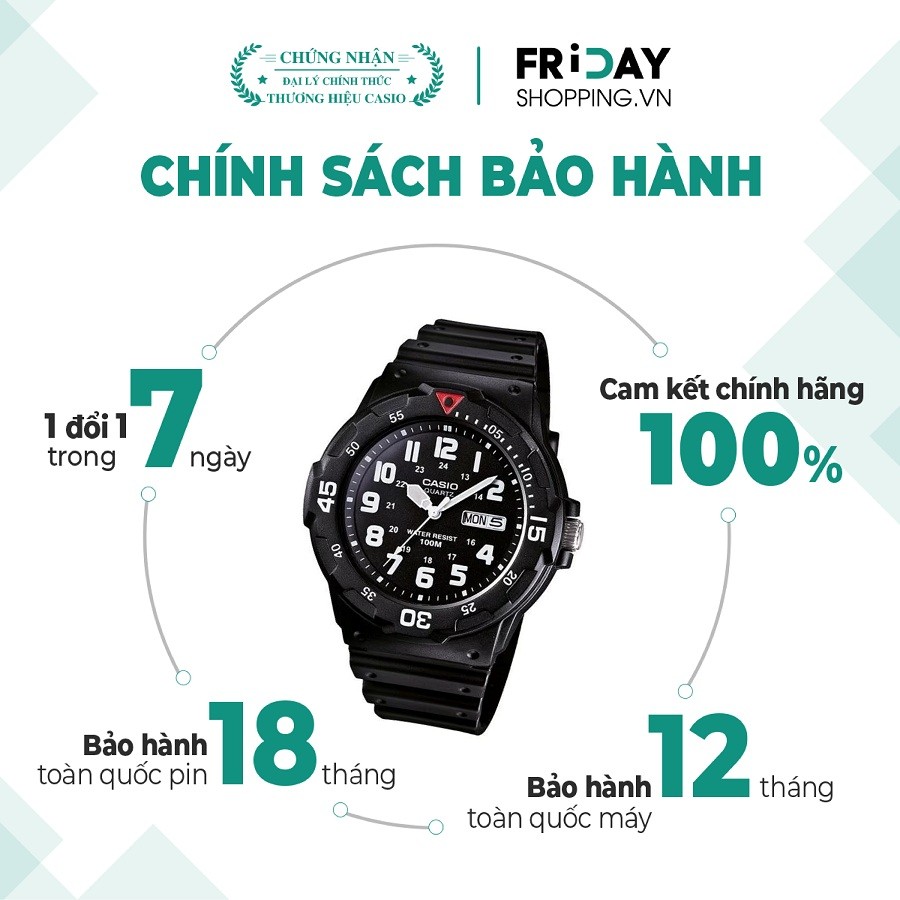 Đồng hồ nam Casio MRW-200H-1BVDF chính hãng 100%, bảo hành hãng - 1
