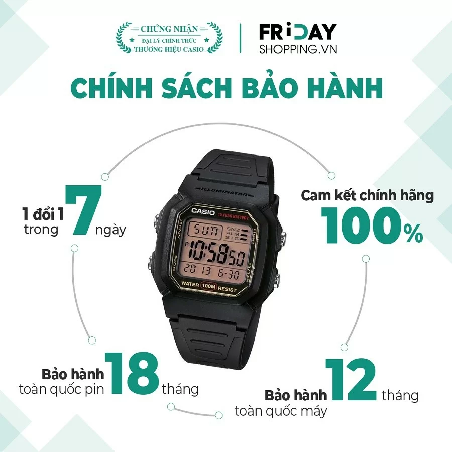 Đồng hồ Casio W-800HG-9AVDF chính hãng 100%, bảo hành hãng - 1