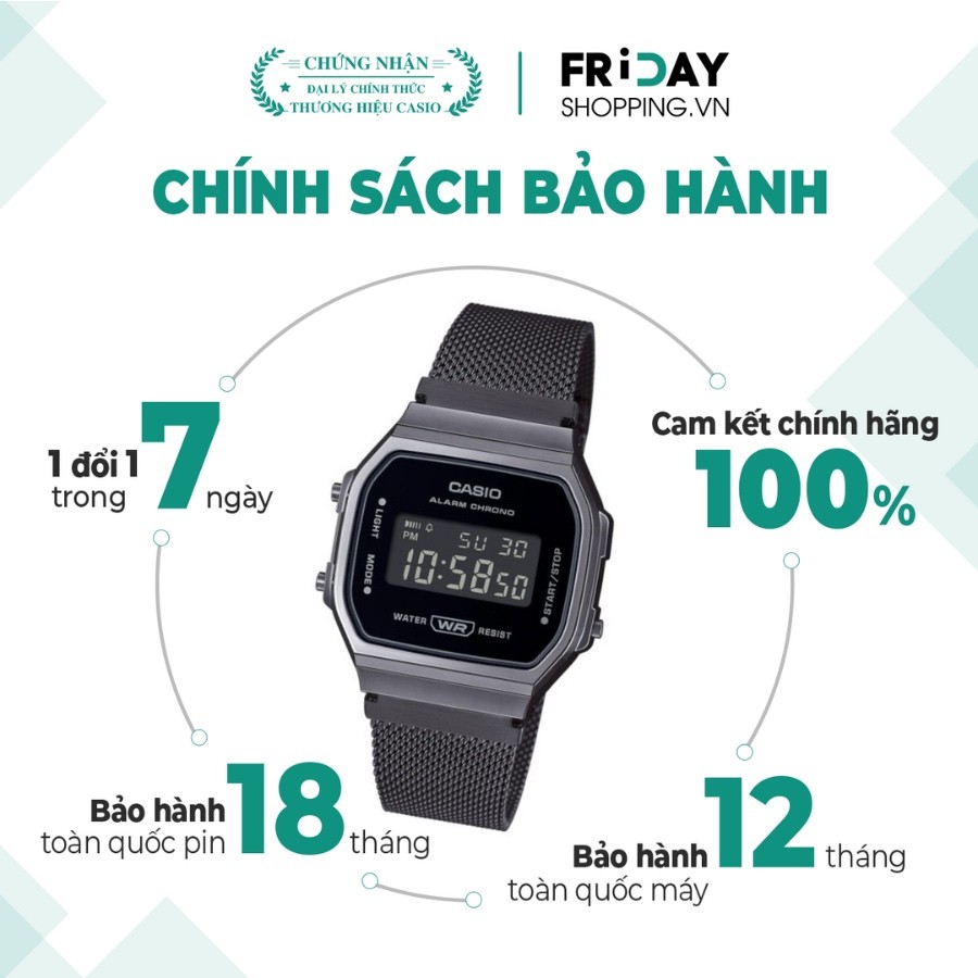 Đồng hồ Casio A168WEMB-1BDF chính hãng 100% - Ảnh 1