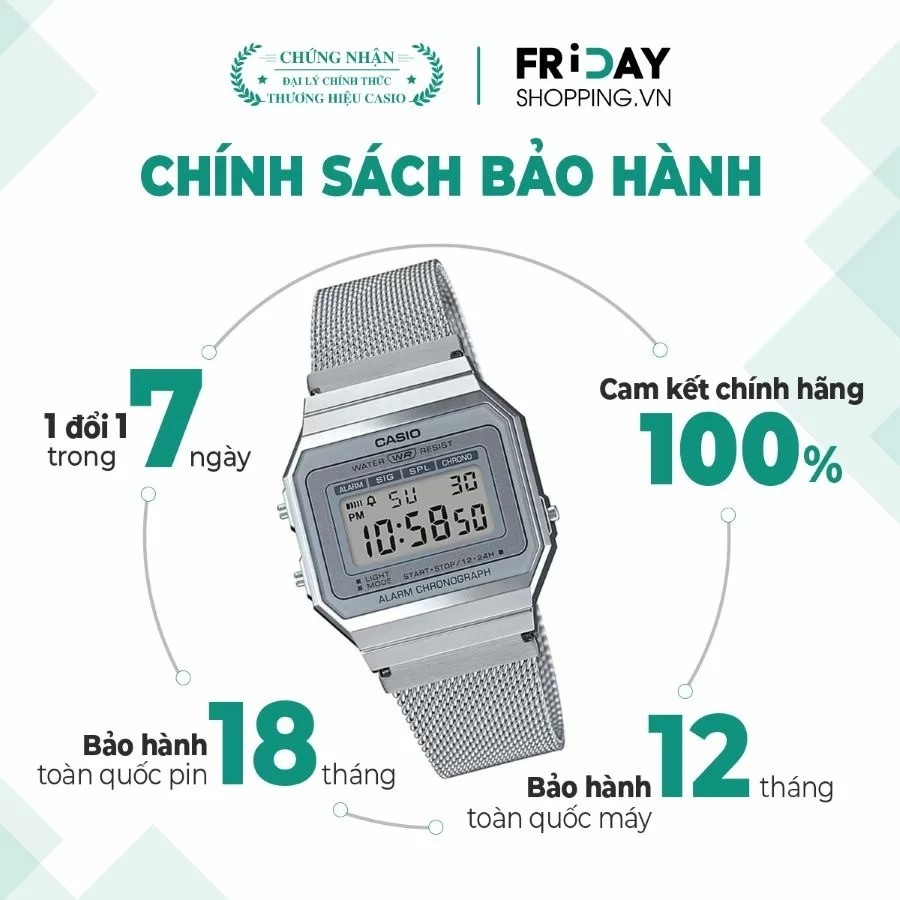 Đồng hồ Casio A700WM-7ADF chính hãng 100% - Ảnh 1