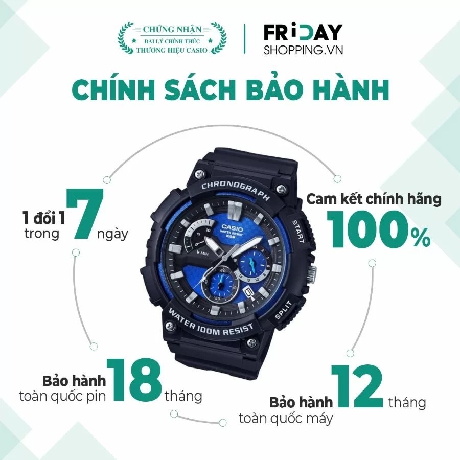 Đồng hồ Casio MCW-200H-2AVDF chính hãng 100% - Ảnh 1