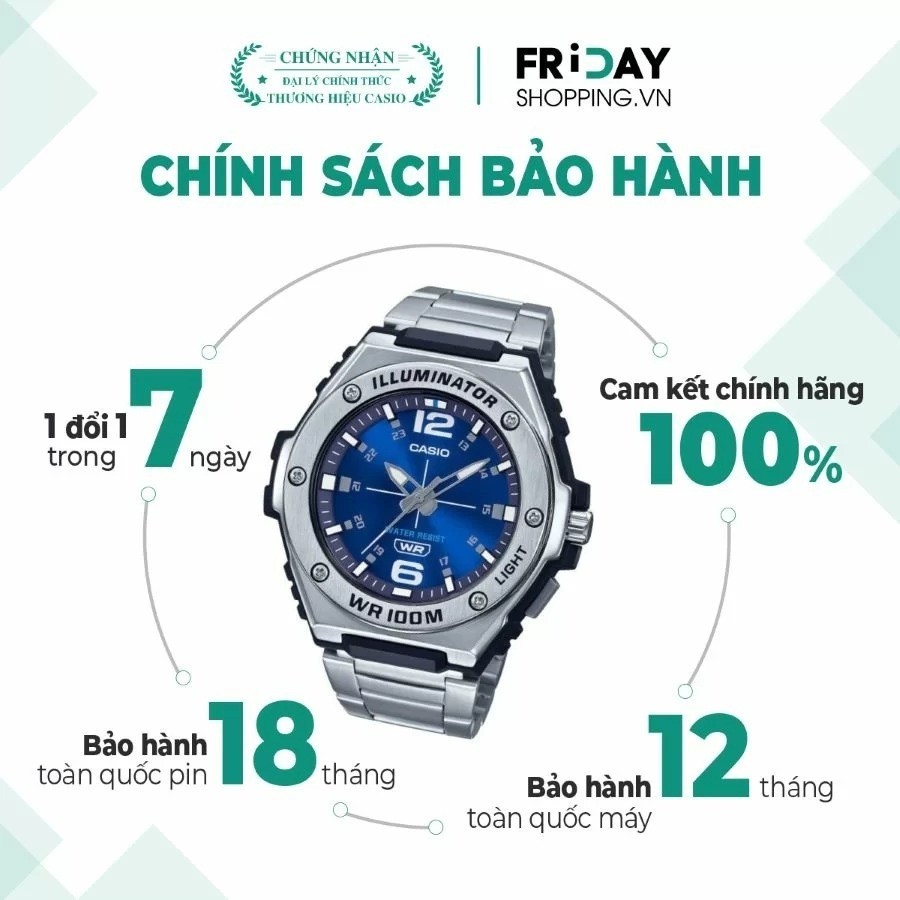Đồng hồ Casio MWA-100HD-2AVDF chính hãng 100% - Ảnh 1